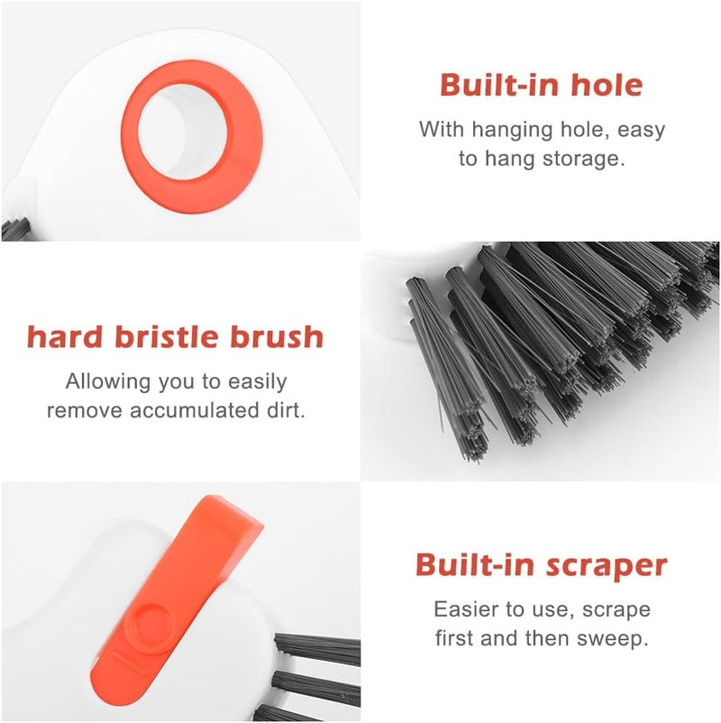 YOSINXU 2Pcs 2 in 1 Groove Cleaning Brush, Window Track Cleaning Tools with Hidden Scraper, Multifunctional Hard Bristle Grip Brush for Sliding Door Track, Window Sill - Image 4